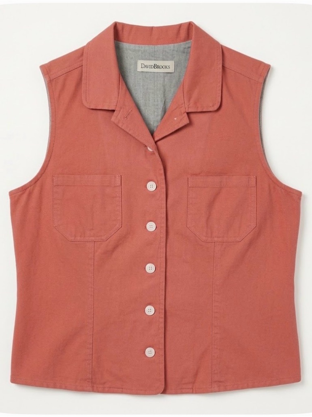 DAVID BROOKS Vintage Cotton Lined Vest, Women’s S, Orange